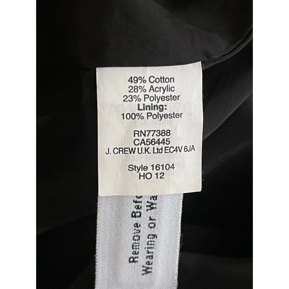 J. Crew Tweed Sheath Dress Black‎ White Long Sleeve Career Size 10
